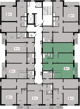 
   Продам 3-комнатную, 86.3 м², Мичурино, дом 2 строение 7

. Фото 1.