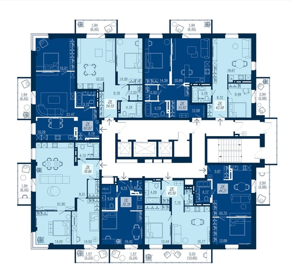 
  Продается 2-комн. квартира, 43.58 м², ЖК АЭРОCITY (Аэросити), дом 3
. Фото 4.
