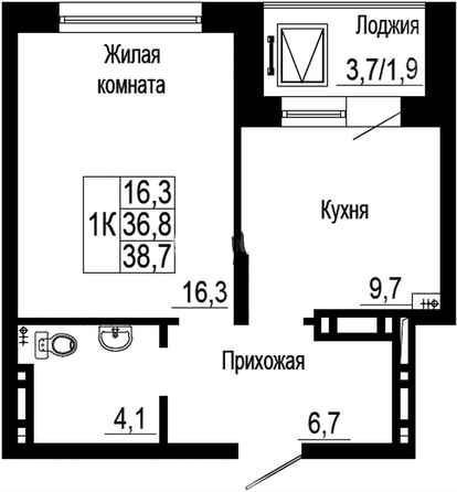 
  Продается 1-комн. квартира, 38.7 м², ЖК Подзолкова, дом 19
. Фото 1.