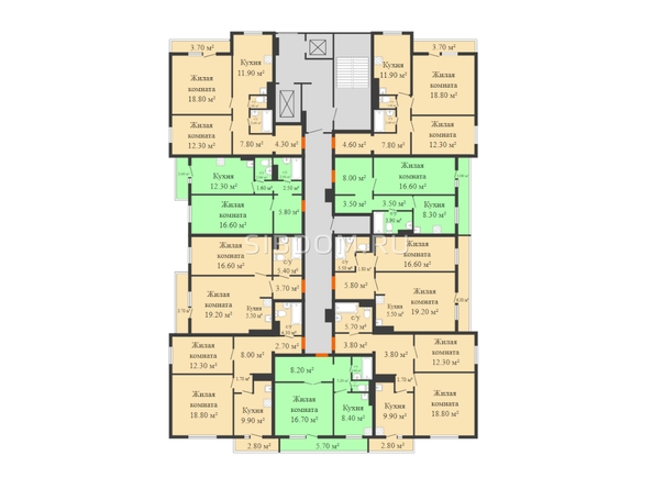 
  Продается 2-комн. квартира, 54.1 м², ЖК Белый квартал на Спандаряна, 2
. Фото 2.