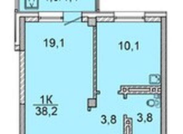 
  Продается 1-комн. квартира, 37.6 м², ЖК Зеленая высотка на Калинина
. Фото 1.