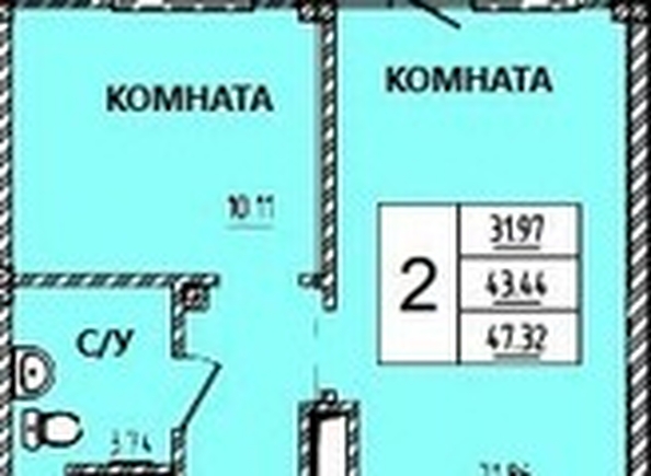 
  Продается 2-комн. квартира, 47.07 м², ЖК Дом на Светлова
. Фото 1.
