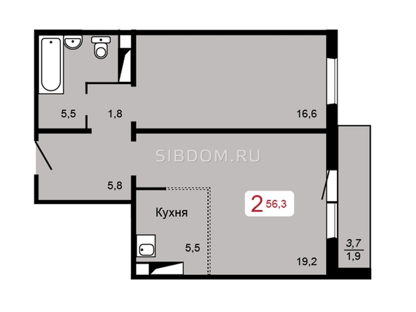 
  Продается 2-комн. квартира, 56.3 м², ЖК Мичурино, дом 2 строение 4
. Фото 1.