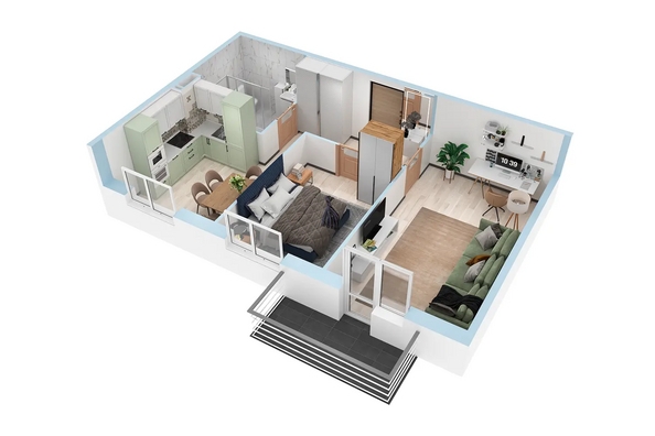 
  Продается 2-комн. квартира, 51.98 м², ЖК Аринский, дом 2 корпус 1
. Фото 1.