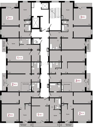 
  Продается 2-комн. квартира, 61 м², ЖК Мичурино, дом 2 строение 7
. Фото 2.