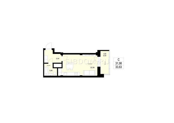 
  Продается студия, 33.63 м², ЖК ЛЕТО, дом 2
. Фото 1.