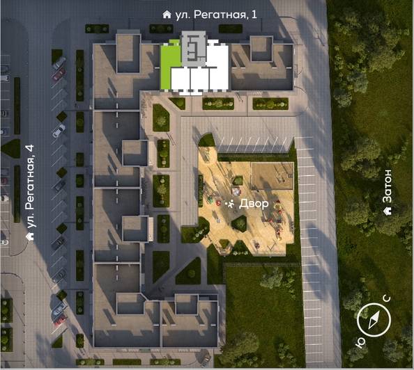 
  Продается 2-комн. квартира, 59.7 м², ЖК Южный берег, дом 24
. Фото 1.
