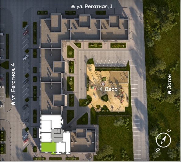 
  Продается 2-комн. квартира 65.2 м², в ЖК Южный берег, дом 24. Фото 1.