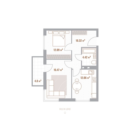 
  Продается 2-комн. квартира 56.76 м², в ЖК Николаевские кварталы. Фото 1.