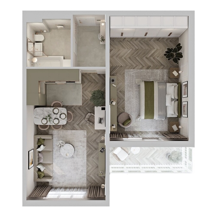 
  Продается 2-комн. квартира 61.75 м², в ЖК Аллея Парк, 2 этап. Фото 1.