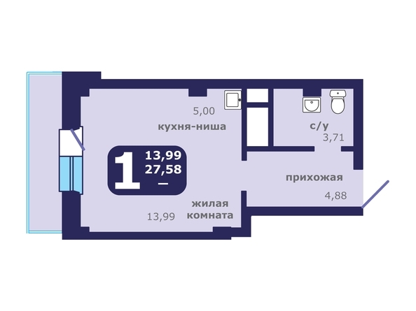 
  Продается студия 31.71 м², в ЖК Звездный. Фото 1.