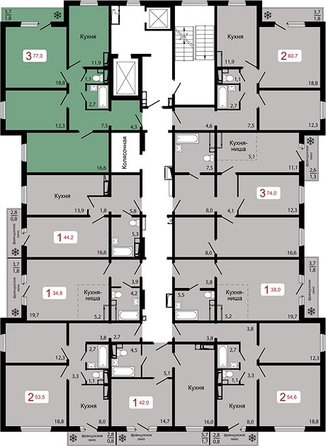 
  Продается 3-комн. квартира 77 м², в ЖК КБС. Классика, дом 1. Фото 1.