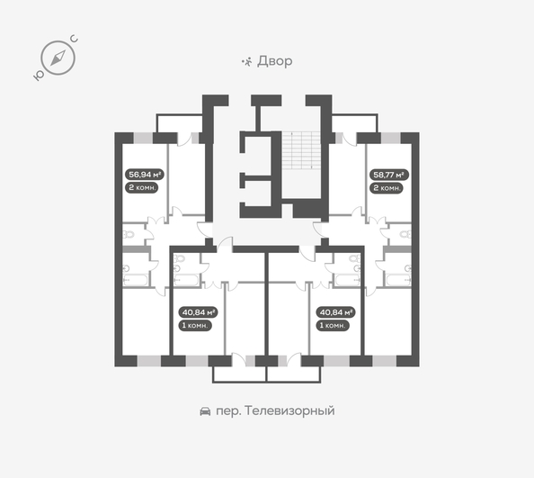 
  Продается 1-комн. квартира 40.84 м², в ЖК ОКТА, дом 2. Фото 5.