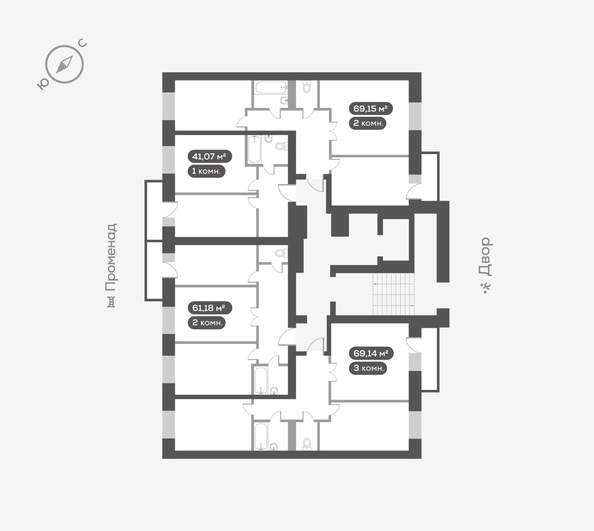 
  Продается 2-комн. квартира 69.15 м², в ЖК ОКТА, дом 2. Фото 5.