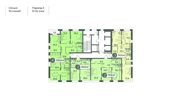 
  Продается 3-комн. квартира 76.8 м², в ЖК Три Клёна, дом 1. Фото 2.