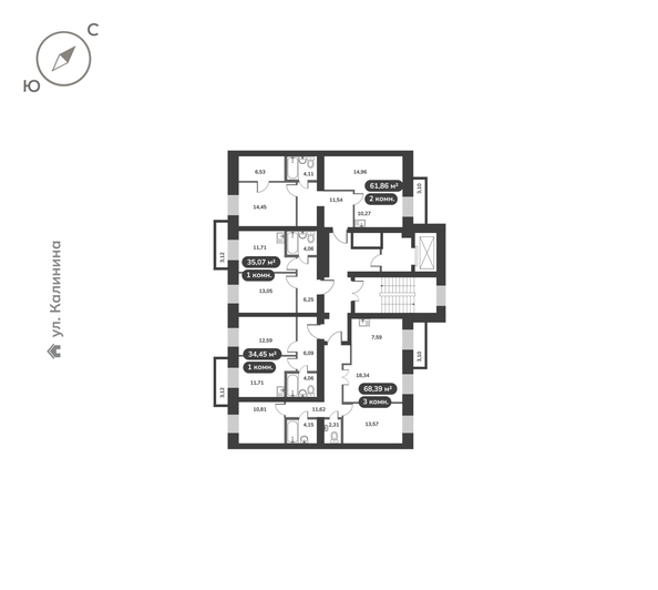 
  Продается 1-комн. квартира 35.07 м², в ЖК Времена, 1 этап. Фото 5.