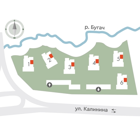 
  Продается 3-комн. квартира 59.1 м², в ЖК Калина Долина, дом 3. Фото 2.