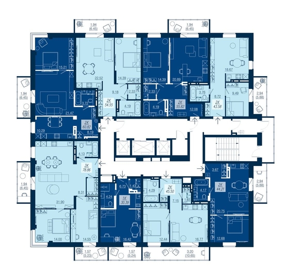 
  Продается 2-комн. квартира 54.55 м². Фото 9.