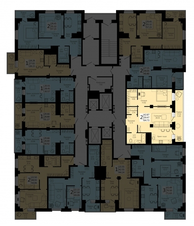 
  Продается 2-комн. квартира 64.73 м², в ЖК На Дудинской, дом 5. Фото 5.