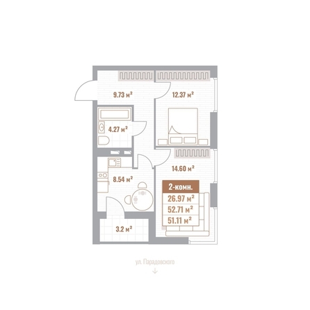 
  Продается 2-комн. квартира 51.11 м², в  Николаевские кварталы, Воскресенский. Фото 1.