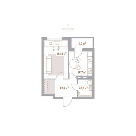 
  Продается 1-комн. квартира 38.26 м², в  Николаевские кварталы, Воскресенский. Фото 1.