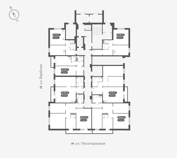 
  Продается 2-комн. квартира 50.7 м², в ЖК Белый квартал на Свободном, дом 3. Фото 5.