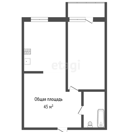 
   Продам 1-комнатную, 45 м², Власихинская ул, 152А

. Фото 1.