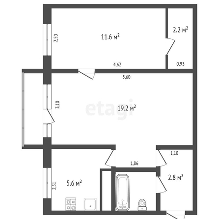 
   Продам 2-комнатную, 45.2 м², Новороссийская ул, 13А

. Фото 1.