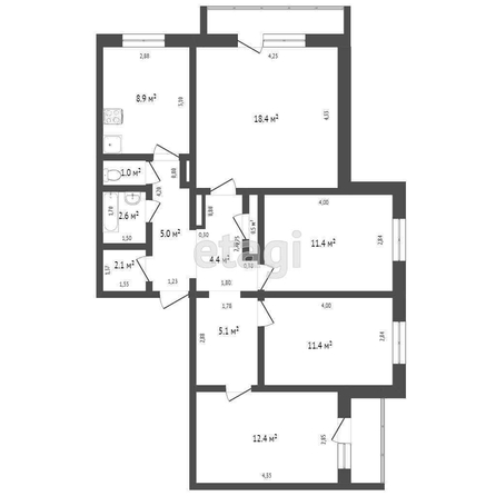 
   Продам 4-комнатную, 74.8 м², Веры Кащеевой ул, 7/1

. Фото 1.