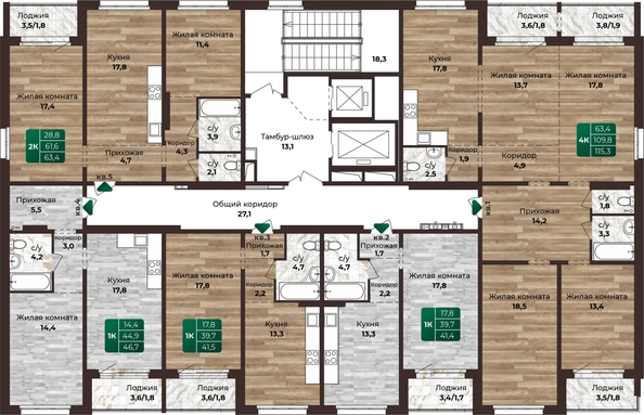 
   Продам 4-комнатную, 115.3 м², Шервуд, (Нагорная 6-я, 15в корп 2)

. Фото 1.