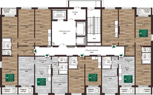 
  Продается 3-комн. квартира, 94.6 м², ЖК Шервуд, (Нагорная 6-я, 15в корп 2)
. Фото 2.