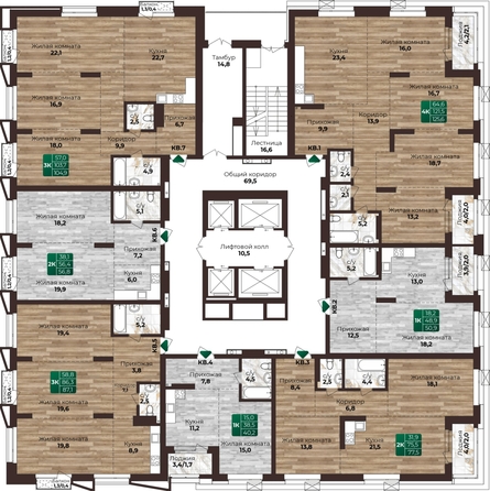 
  Продается 4-комн. квартира, 125.6 м², ЖК Шервуд, (Нагорная 6-я, 15г/12)
. Фото 1.