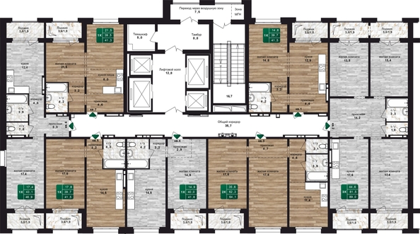 
  Продается 2-комн. квартира, 64.1 м², ЖК Шервуд, (Нагорная 6-я, 15в корп 4)
. Фото 1.