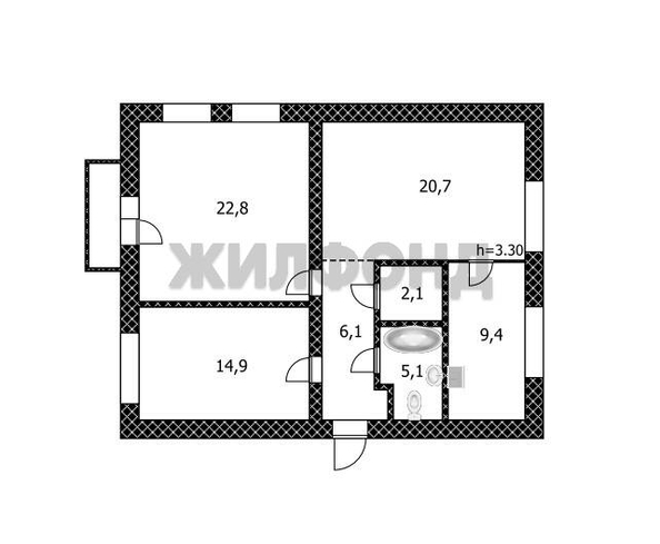 
  Продается 3-комн. квартира, 81.1 м², Калинина пр-кт
. Фото 22.