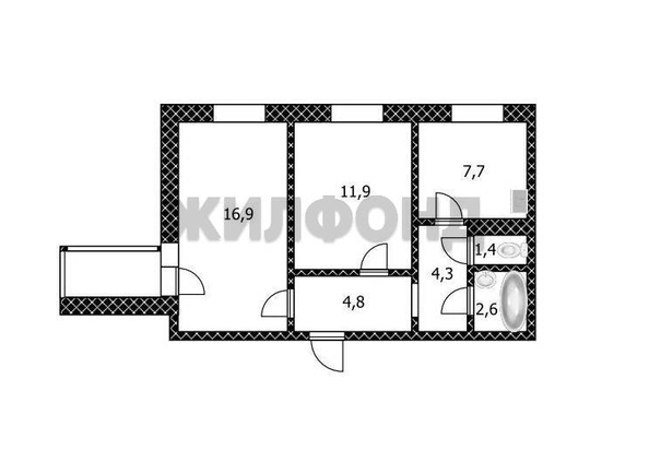 
  Продается 2-комн. квартира, 51.4 м², Гущина ул
. Фото 21.