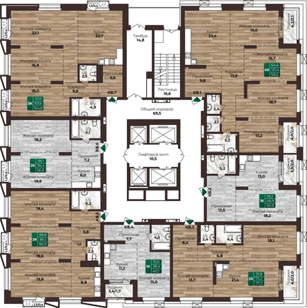 
  Продается 2-комн. квартира, 56.8 м², ЖК Шервуд, (Нагорная 6-я, 15г/12)
. Фото 1.