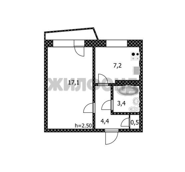 
  Продается 1-комн. квартира, 32.6 м², Весенняя ул
. Фото 16.