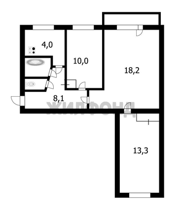 
  Продается 3-комн. квартира 58.8 м². Фото 1.