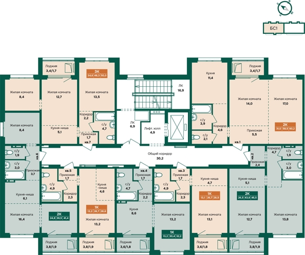 
  Продается 1-комн. квартира 28.5 м², в ЖК Камчатка, корпус 6/2. Фото 1.