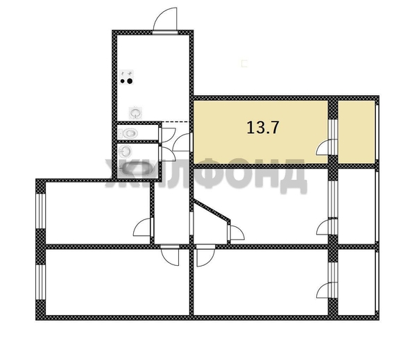 
  Продается комната 13.7 м². Фото 10.