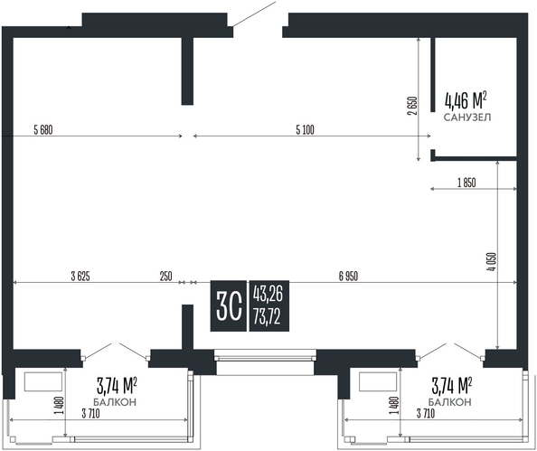 
  Продается 3-комн. квартира 73.72 м², в ЖК Опера Резиденс. Фото 1.