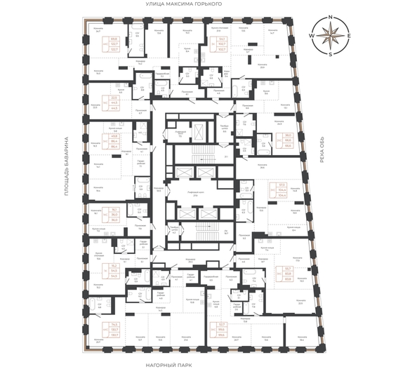 
  Продается студия 44.6 м², в ЖК Барнаул. Фото 1.