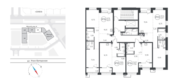 
   Продам 2-комнатную, 66.43 м², СОЮЗ PRIORITY, дом 4

. Фото 1.