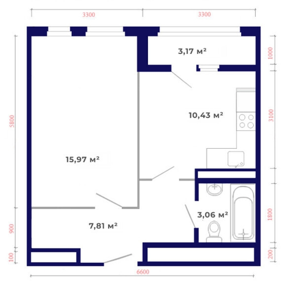 
   Продам 1-комнатную, 40.44 м², Юго-Западный, дом 17

. Фото 5.