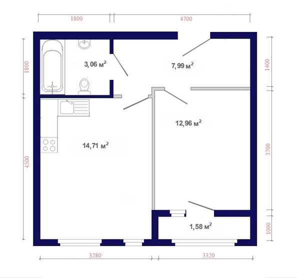 
  Продается 1-комн. квартира, 41.8 м², ЖК Юго-Западный, дом 17
. Фото 3.
