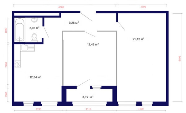 
   Продам 2-комнатную, 61.43 м², Юго-Западный, дом 17

. Фото 6.