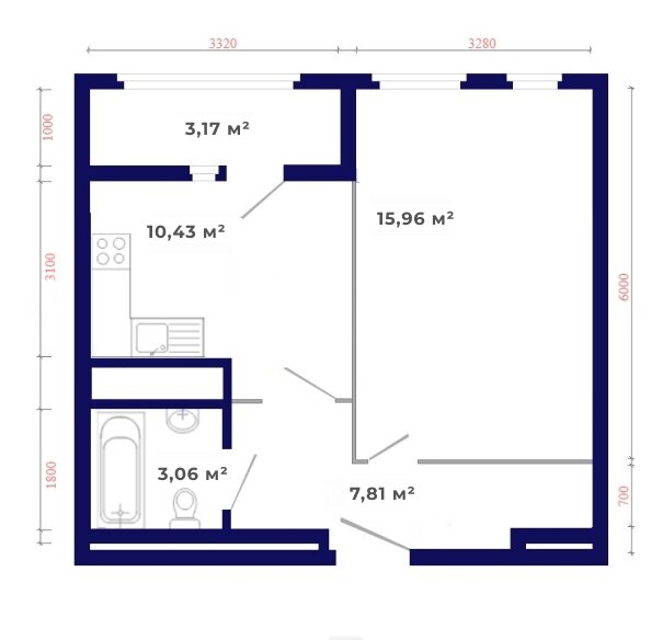 
   Продам 1-комнатную, 40.43 м², Юго-Западный, дом 17

. Фото 24.