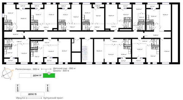 
   Продам 2-комнатную, 70.9 м², Юго-Западный, дом 17

. Фото 16.