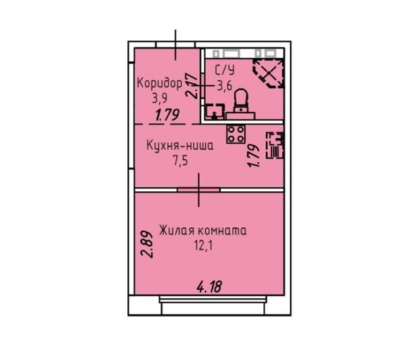 
   Продам 1-комнатную, 27.1 м², Култукская ул, д 16

. Фото 1.