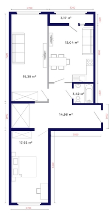 
   Продам 2-комнатную, 70.9 м², Юго-Западный, дом 17

. Фото 11.